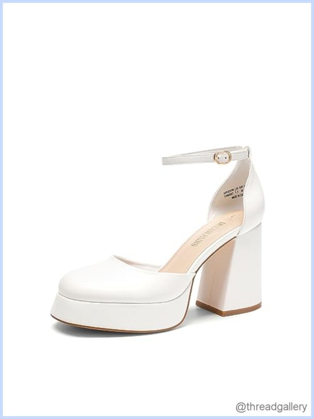 Women's Platform Block Heel Pumps Chunky Ankle Strap Heels